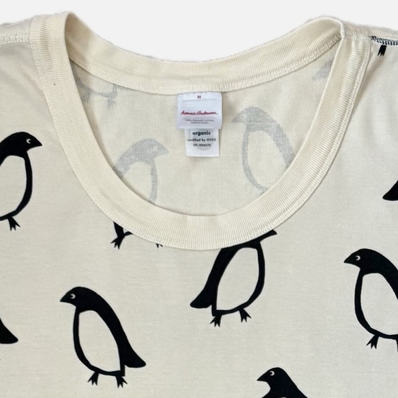 Hanna Andersson Women's Thermal Pajama Top Squeaky the Penguin Medium - Picture 3 of 11